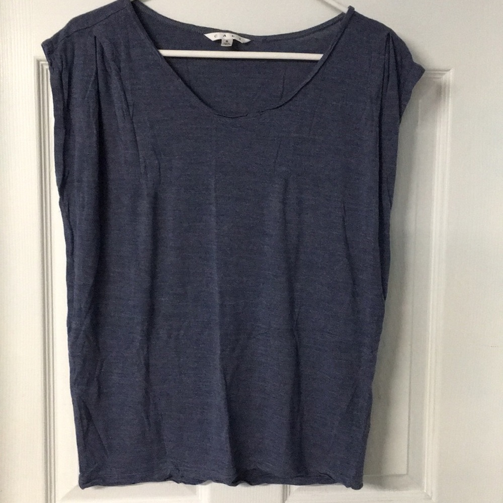 CAbi • 259 scoop neck indigo heather tunic tee S